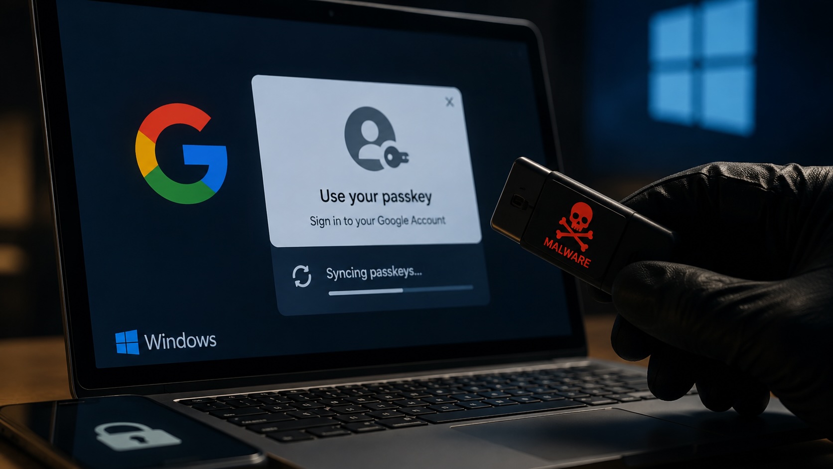 Malware can hijack Google-synced passkeys on Windows
